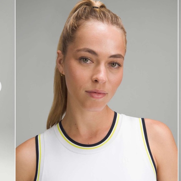 LULULEMON Varsity Scoop-Neck Cropped Tennis Tank Top Medium Support, B/C Cup NWT - Picture 3 of 14